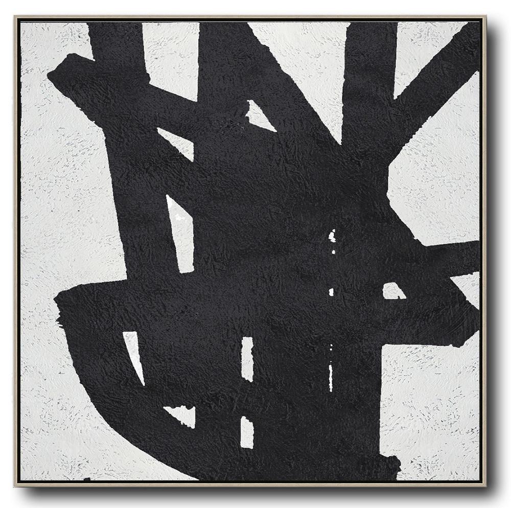 Minimal Black and White Painting #MN53A - Click Image to Close